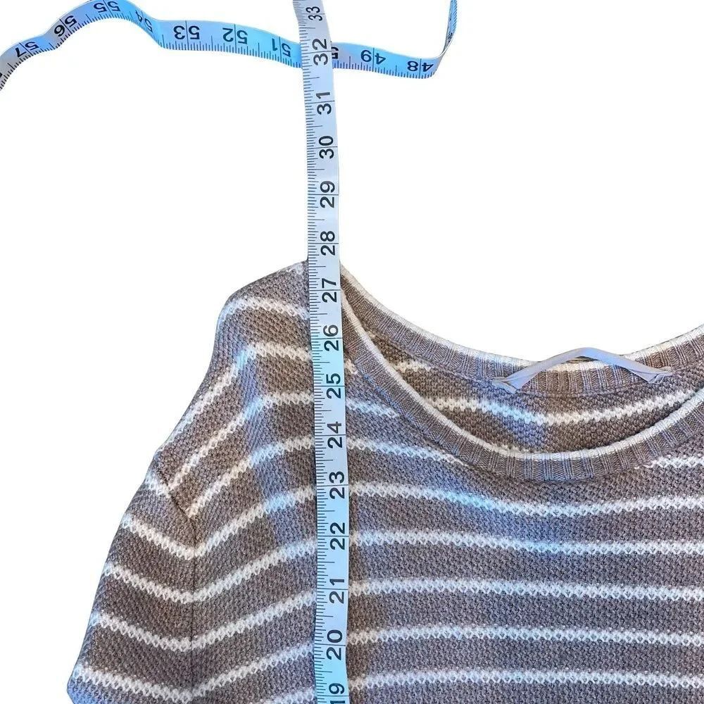 Athleta Taupe White Relaxed Cozy Soft Crewneck Long Sleeve Knit Top Womens XXS - Picture 11 of 14